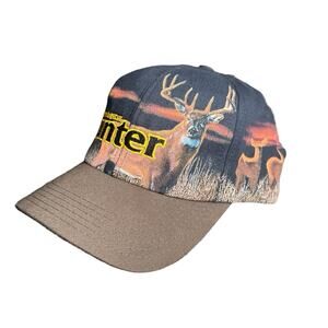 Vintage North American Hunter Deer Hat All Over Print Snapback Made In USA Vtg